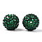 Transparent Resin Rhinestone Graduated Beads, with Acrylic Round Beads Inside, Green, 20mm, Hole: 2~2.5mm