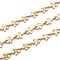 Golden Brass Enamel Link Chain, Long-Lasting Plated, with Spool, Unwelded, Flower, White, 9x6x1mm, 32.8 Feet(10m)/roll