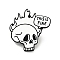 Skull with Fire Halloween Enamel Pin, Word This Is Fine Alloy Badge for Backpack Clothes, Electrophoresis Black, White, 30x29x1.5mm