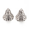 Alloy Pendant Bail Rhinestone Settings, Cadmium Free & Lead Free, Flower, Platinum, Fit for 1.5mm rhinestone, 24x23mm, Hole: 2mm