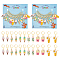 12Pcs 6 Style Alloy Enamel Icecream and Drink Charms Locking Stitch Markers, with Gold Tone 304 Stainless Steel Leverback Earring Findings, Mixed Color, 2.8~4.4cm, 2pcs/style