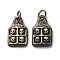 Tibetan Style Brass Pendants, Cadmium Free & Lead Free, Skull, Antique Bronze, 16x9.5x2.5mm, Hole: 4mm