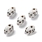 Handmade Porcelain Beads, Ornamental with Gold, Animal, White, 11x7.5x15.5mm, Hole: 2mm