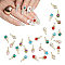 HOBBIESAY 30Pcs 6 Colors Alloy Rhinestone Cabochons, for Nail Art Decoration, Star, Mixed Color, 14.5x6.5x4mm, 5pcs/color