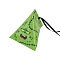 Halloween Cartoon Cardboard Candy Boxes, with Silk Ribbon, Triangle Snake Gift Box, for Halloween Party Supplies, Green Yellow, 9.4x8.4x8cm