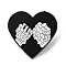 Heart with Picky Promise Skeleton Hand Enamel Pin, Electrophoresis Black Alloy Brooch for Backpack Clothes, Black, 28.5x30x1.6mm