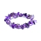 Natural Amethyst Stretch Bracelets, Chip, 17~22cm