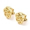 Alloy Clip-on Earring Findings, with Horizontal Loops, for Non-pierced Ears, Rose, Golden, 13.5x12x11mm, Hole: 0.9mm