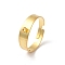 304 Stainless Steel Open Cuff Rings Findings, Loop Ring Base, Real 18K Gold Plated, Hole: 2mm, US Size 7 1/4(17.5mm)