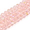 Electroplate Glass Beads Strands, Half Rainbow Plated, Faceted, Rondelle, Pink, 6x5mm, Hole: 1mm, about 84~85pcs/strand, 41.5~42cm