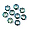 Electroplate Glass Linking Rings, Crystal Cosmic Ring, Prism Ring, Faceted, Back Plated, Round Ring, Green, 20x5~5.5mm, Inner Diameter: 11mm