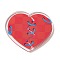 Valentine's Day Printed Heart Theme Acrylic Pendants, Heart, 32x37.5x2.5mm, Hole: 1.6mm