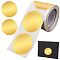 Paper Self-Adhesive Serrated Edge Awards Blank Stickers, for Embosser Stamp Sealing Blank Certificate Stickers, Gold, 50x50mm, about 250pcs/roll