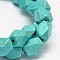 Synthetic Turquoise Cuboid Bead Strands, Cuboid, Faceted, Dyed, 12x8x8mm, Hole: 1mm, about 32pcs/strand, 15.7 inch