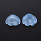 Transparent Baking Painted Imitation Jade Glass Pendants, Shell, Light Sky Blue, 15x18x4mm, Hole: 1.2mm