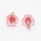 Resin Frosted Pendants, with Golden Zinc Alloy Loop, Bead in Bead Pendants, Star, Red, 21.5x17x14.5mm, Hole: 2.4mm