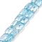 Imitation Jade Glass Beads Strands, AB Color Plated, Faceted, Rectangle, Sky Blue, 7x4.5x3mm, Hole: 1mm, about 70pcs/strand, 19.21''(48.8cm)