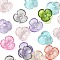 Transparent Acrylic Bead Caps, 3-Petal Flower, Mixed Color, 10x3mm, Hole: 1.4mm