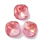 Glass Rhinestone Cabochons, Point Back & Back Plated, Faceted, Square, Fuchsia, 10x10x5mm