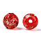 Luminous Handmade Gold Sand Lampwork Beads, Glow in the Dark, Round, Red, 9.5~10x8.5~9.5mm, Hole: 1.4~1.6mm