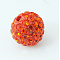 Pave Disco Ball Beads, Polymer Clay Rhinestone Beads, Grade A, Round, Hyacinth, PP12(1.8~1.9mm), 8mm, Hole: 1mm