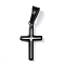 304 Stainless Steel Pendants, Hollow, Cross, Electrophoresis Black, 19.5x11x1.2mm, Hole: 3.5x7mm