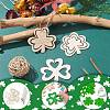 3 Sets 3 Styles Saint Patrick's Day Theme Wood Big Pendant Decorations HJEW-CJ0001-05-6