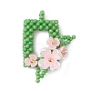 Beaded Rectangle with Flower Charms PALLOY-MZ01144-01-1