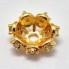 Brass Micro Pave Cubic Zirconia Bead Caps KK-K180-09G-2