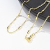 Brass Cable Chains with Column Beaded Necklace for Women LS-NJEW-P265-24G-3