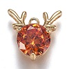 Golden Plated Brass Micro Pave Cubic Zirconia Charms LS-ZIRC-H105-02-1