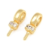 Brass Micro Pave Cubic Zirconia Screw Eye Peg Bails CU-CBA3901-02G-2