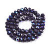 Electroplate Opaque Solid Color Glass Beads Strands EGLA-A044-P8mm-L11-3