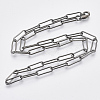 Brass Round Oval Paperclip Chain Necklace Making MAK-S072-05A-B-2