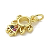Brass Micro Pave Cubic Zirconia Charms KK-M283-18B-02-2