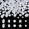 100Pcs 5 Style Transparent Frosted Acrylic Beads FACR-PJ0001-02-4