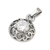 304 Stainless Steel Rhinestone Pendants STAS-A140-05C-P-2
