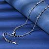 12Pcs 2.4MM 304 Stainless Steel Textured Cable Chain Necklaces for Men Women NJEW-H093-18P-04-3
