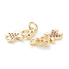 Brass Micro Pave Cubic Zirconia Pendants ZIRC-J041-16D-2