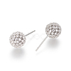 Brass Micro Pave Clear Cubic Zirconia Stud Earrings EJEW-K078-20A-3