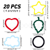 20Pcs 5 Style Star Wool Felt Frame Newborn Growth Milestone Blanket Photo Props Photo Frame DIY-AR0001-96-5