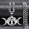 Non-Tarnish 201 Stainless Steel Triple Goddess Pendant Necklaces NJEW-G115-10P-1