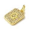 Rack Plating Brass Micro Pave Clear Cubic Zirconia Charms KK-G501-01Q-G-2