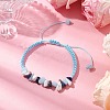 Adjustable Rhombus Natural Gemstone Braided Bracelets for Women BJEW-JB10993-01-2