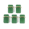 Glass Rectangle Links Connector Charms GLAA-T023-42D-1