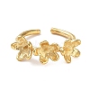 304 Stainless Steel Flower Open Cuff Ring Findings STAS-K263-04G-2