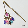 Tibetan Style Alloy Hair Stick Findings X-TIBE-R310-35AB-NR-2