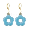 Acrylic Flower Dangle Leverback Earrings EJEW-JE05625-01-1