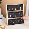3-Tier Bamboo Necklace Organizer Display Stands with PU Leather Mat NDIS-WH0003-020A-3