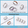 16Pcs 4 Size 201 Stainless Steel Grooved Finger Ring Settings STAS-UN0051-70-5